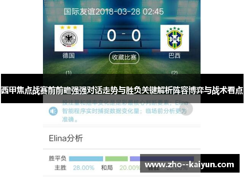 西甲焦点战赛前前瞻强强对话走势与胜负关键解析阵容博弈与战术看点